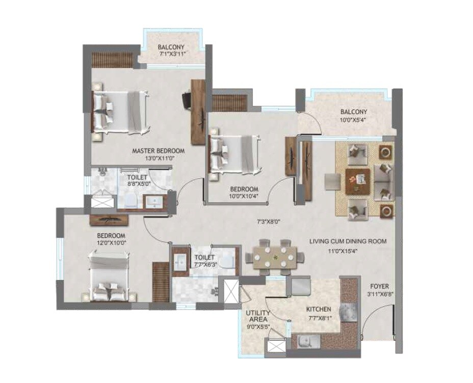  3 BHK Apartment at SS Cendana, Sector 83 – for Sale
