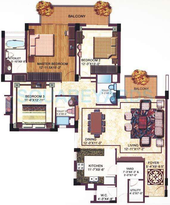 3 BHK 2150 Sq. Ft. Apartment in SS Delight and Splendours