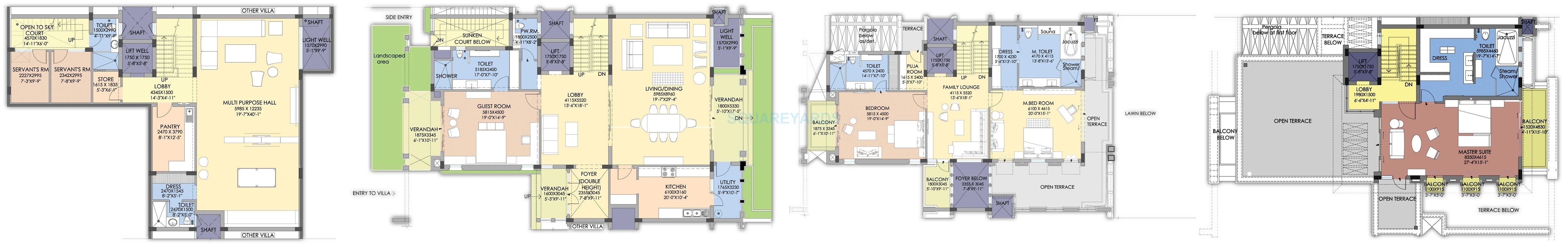 Floor plan of 4 BHK 10000 Sq. Ft. Villa in SS Hibiscus, Gurgaon