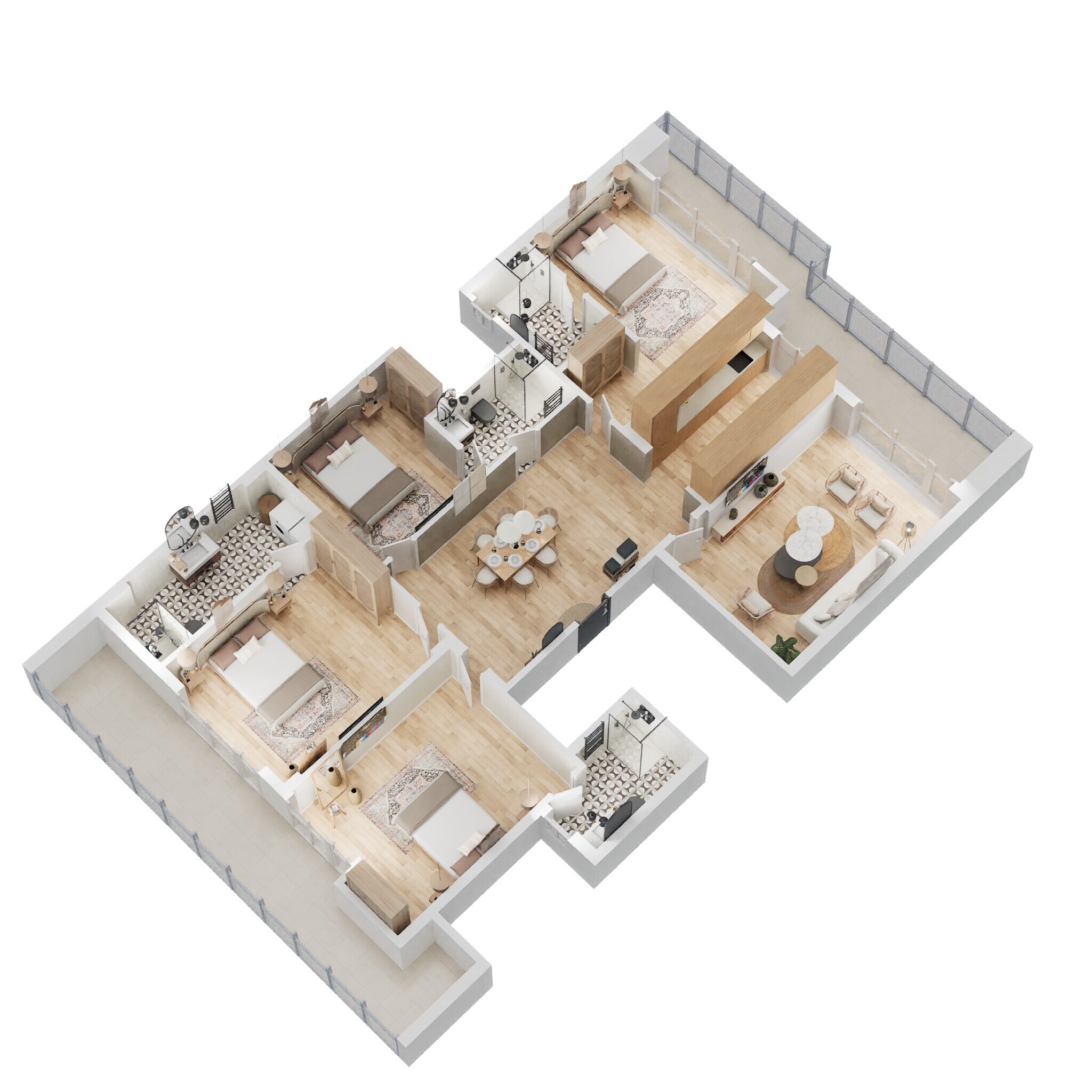 Floor plan of 4 BHK 2741 Sq. Ft. Ind Floor in SS Linden, Gurgaon