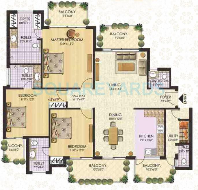 Other, ss-the-coralwood 3 Bedroom 1323 Sq.Ft. Apartment In Sector 84 Gurgaon 7835804
