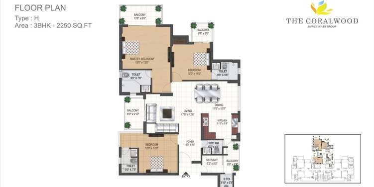 ss the coralwood apartment 3bhk 2250sqft type h 81
