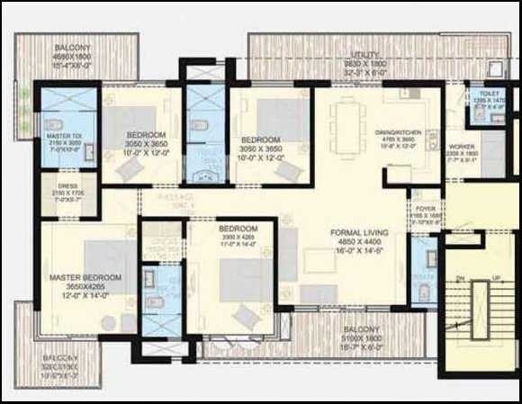 4 BHK 2600 Sq. Ft. Apartment