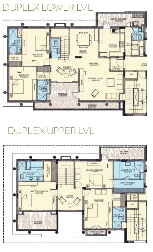 Floor plan of 5 BHK 4950 Sq. Ft. Apartment in SS The Leaf, Gurgaon