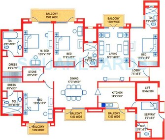 4 BHK Apartment For Rent in Suncity Heights Sector 54 Gurgaon  7519527