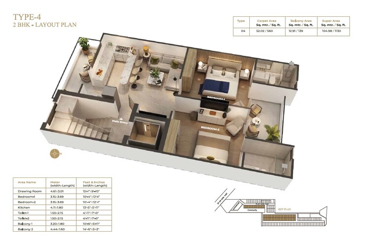 Other, suncity-vatsal-valley 2 Bedroom 1130 Sq.Ft. Apartment In Gwal Pahari Gurgaon 9284386