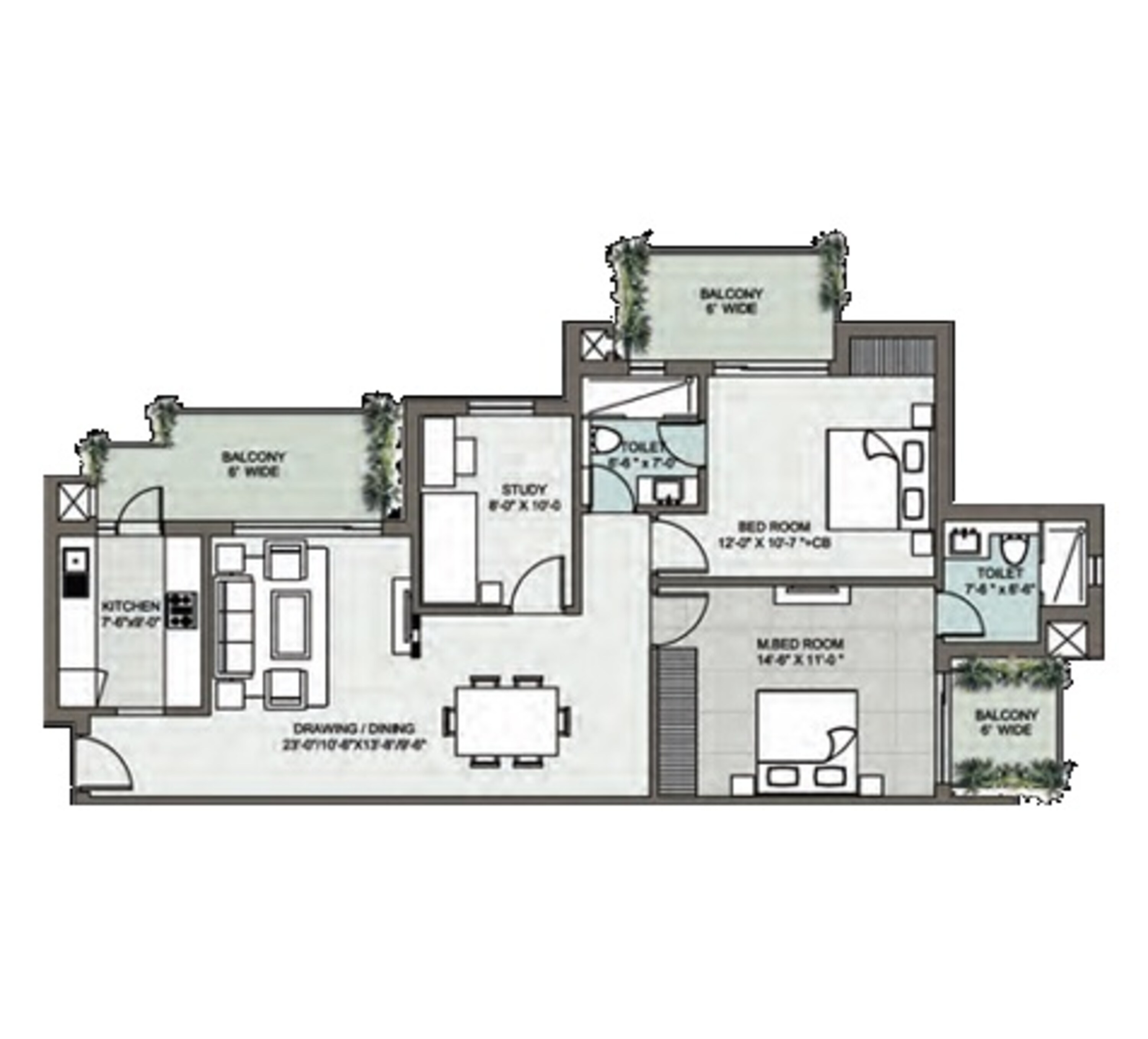supertech araville apartment 2bhk 1530sqft61