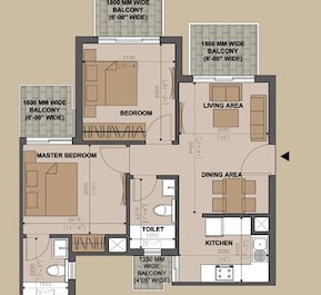 2 BHK 1020 Sq. Ft. Apartment in Supertech Belfair