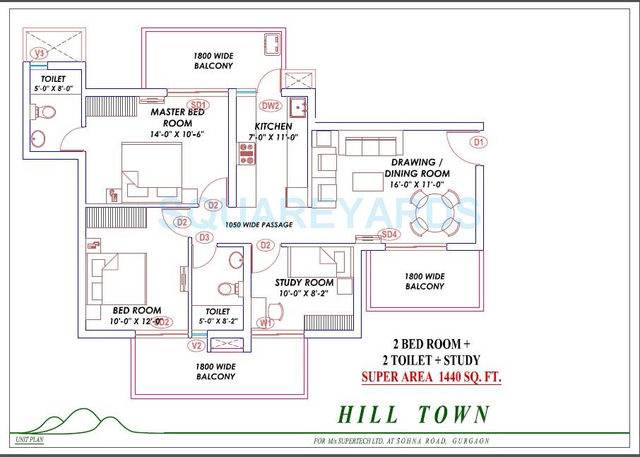 2 BHK 1440 Sq. Ft. Apartment