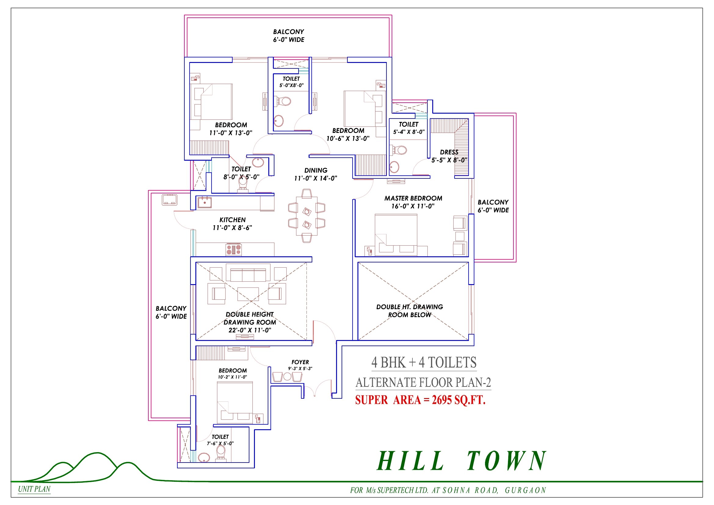 4 BHK 2695 Sq. Ft. Apartment