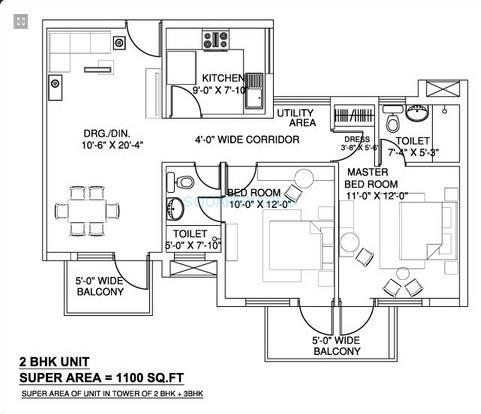 takshila heights apartment 2bhk 1100sqft 1