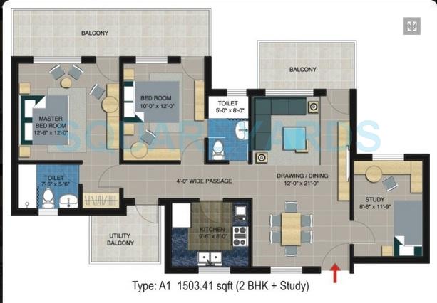 2 BHK 1503 Sq. Ft. Apartment