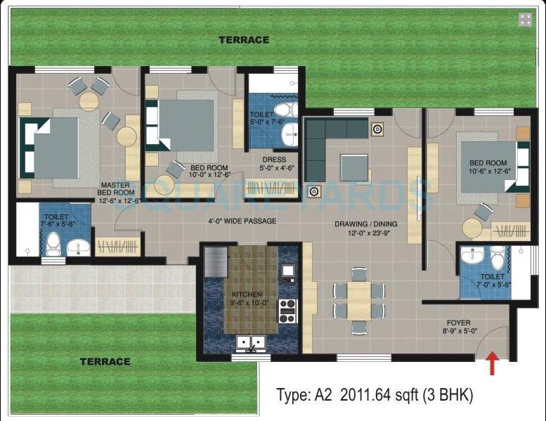 takshila heights apartment 3bhk 2012sqft 1