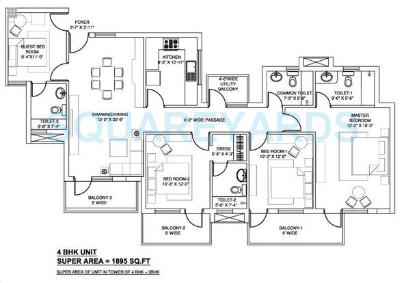 takshila heights apartment 4bhk 1895sqft 1