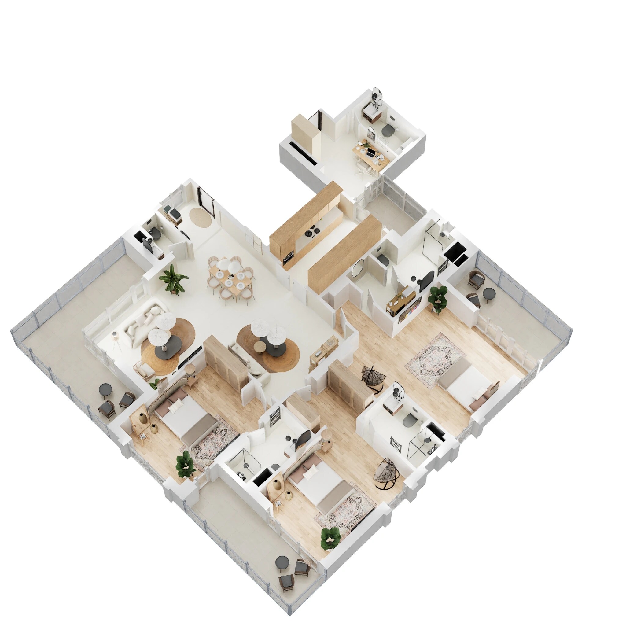 Floor plan of 3 BHK 2950 Sq. Ft. Apartment in Tarc Ishva, Gurgaon