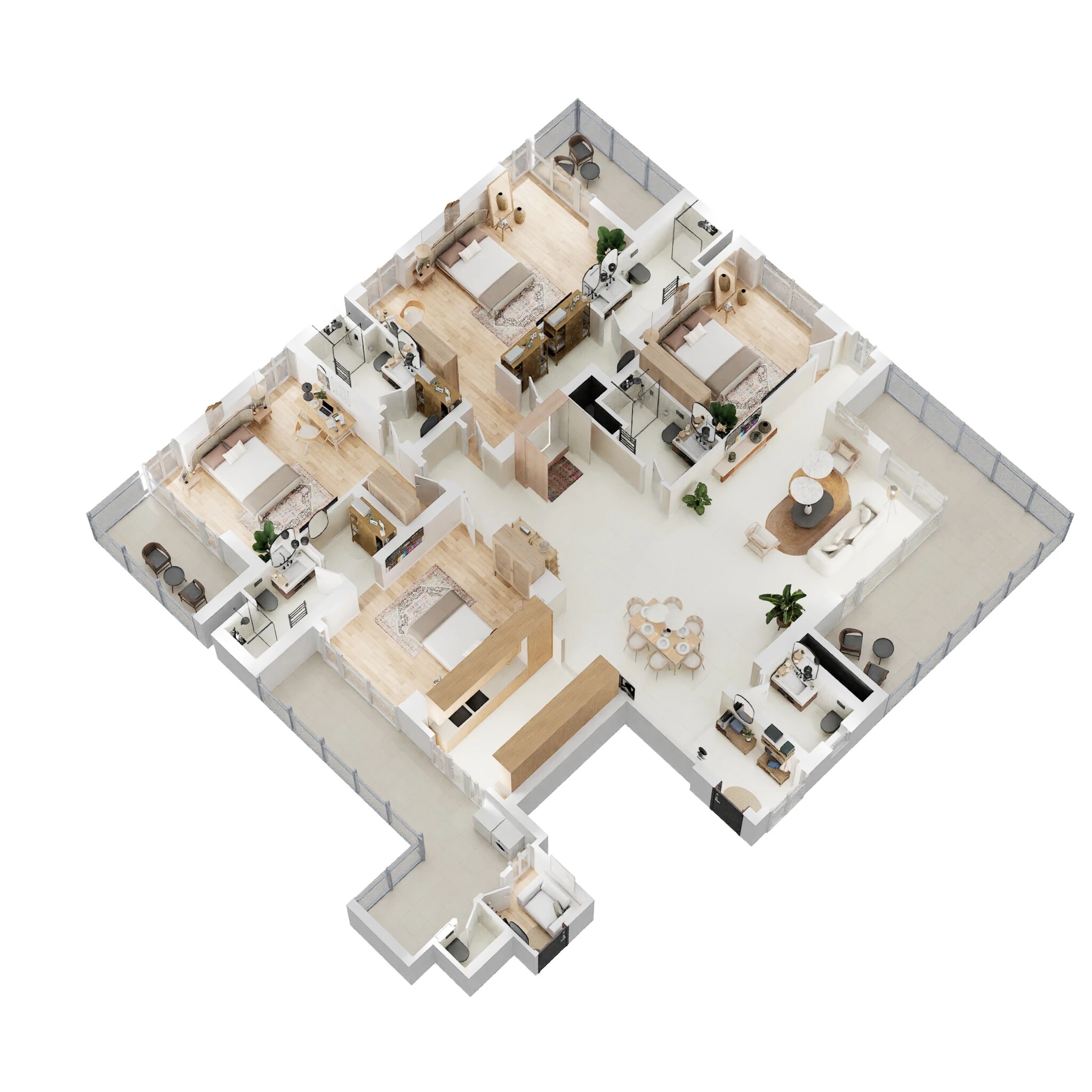 Floor plan of 4 BHK 3900 Sq. Ft. Apartment in Tarc Ishva, Gurgaon