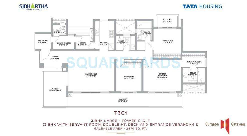 tata housing gurgaon gateway apartment 3bhk sq 2870sqft 1