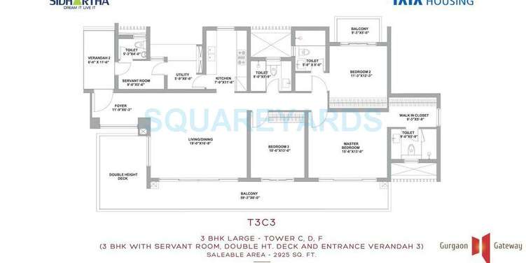 tata housing gurgaon gateway apartment 3bhk sq 2925sqft 1