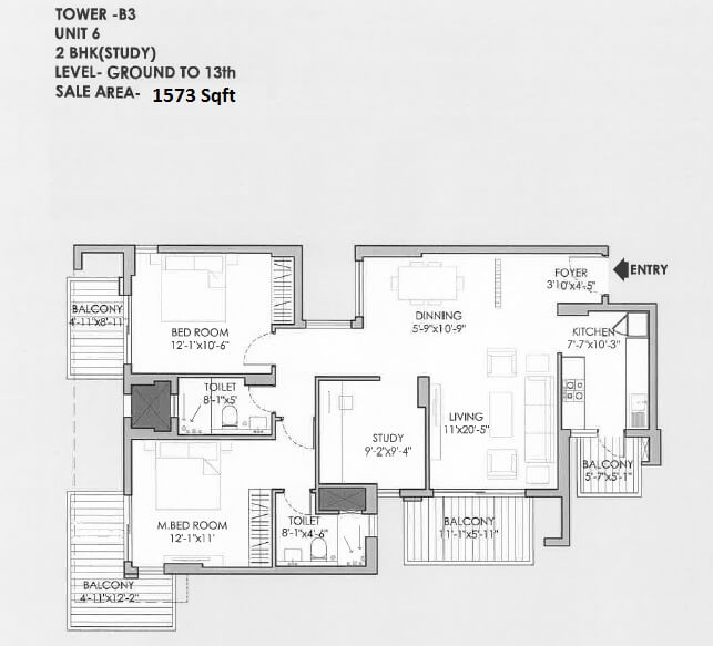  3 BHK Apartment at Tata La Vida, Sector 113 – for Sale