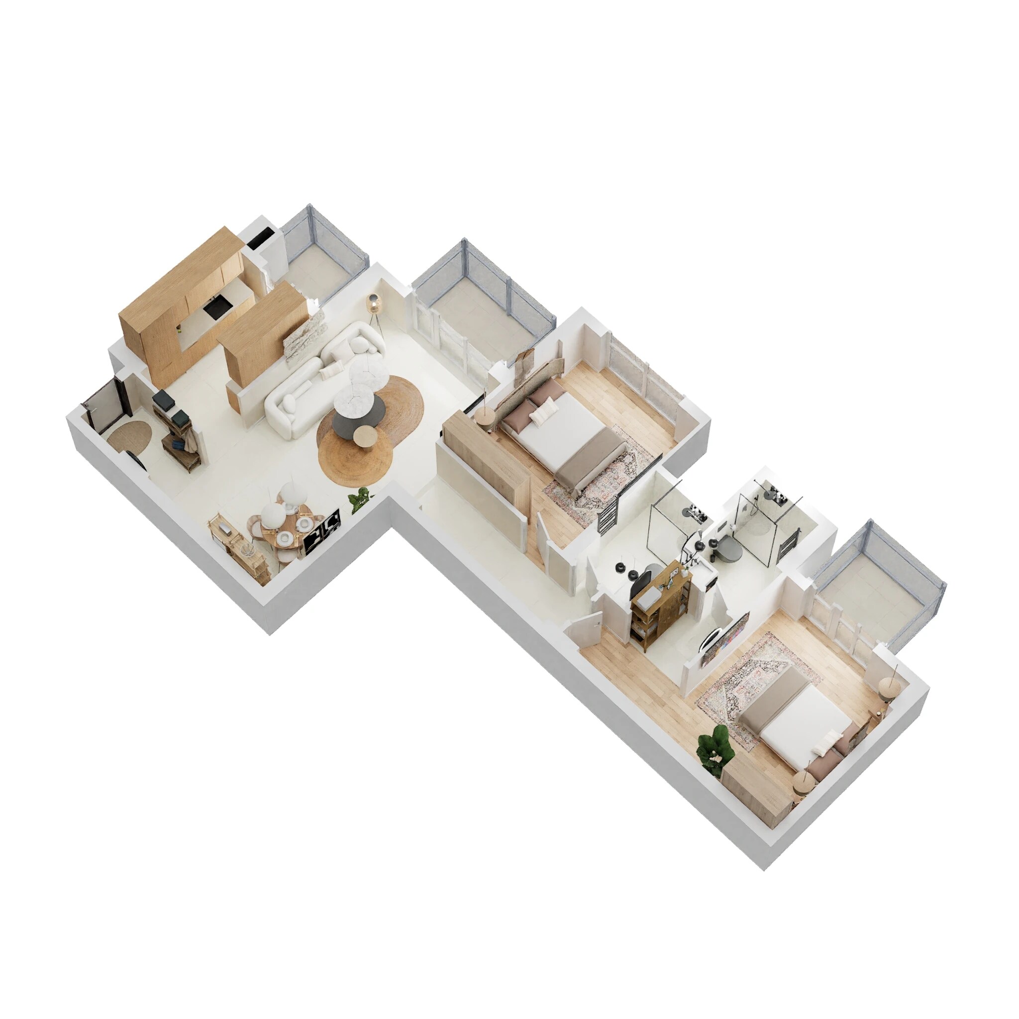 Floor plan of 2 BHK 1276 Sq. Ft. Apartment in Tata La Vida Codename Gateway Select, Gurgaon