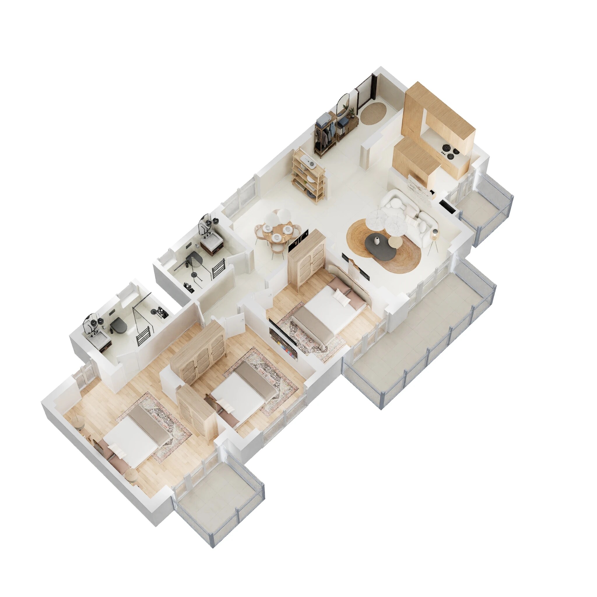 Floor plan of 3 BHK 1579 Sq. Ft. Apartment in Tata La Vida Codename Gateway Select, Gurgaon