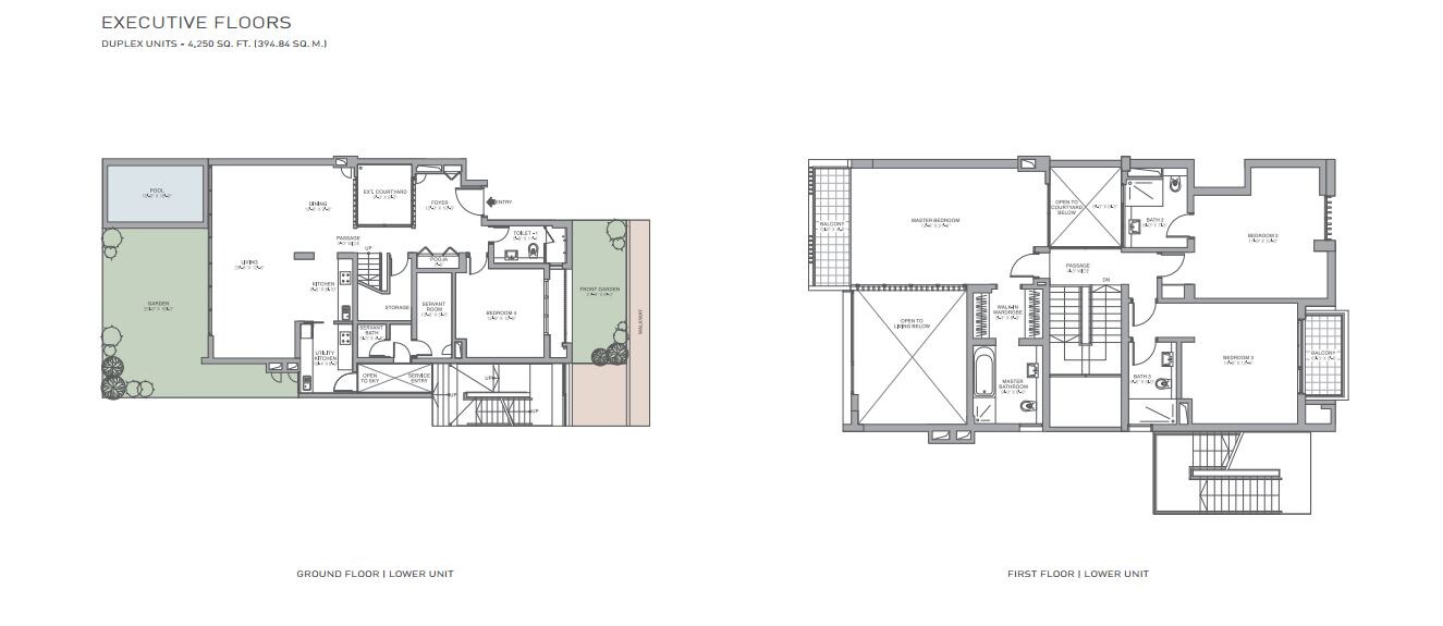 Floor plan of 4 BHK 4250 Sq. Ft. Ind Floor in Tata Primanti-Executive Floors, Gurgaon