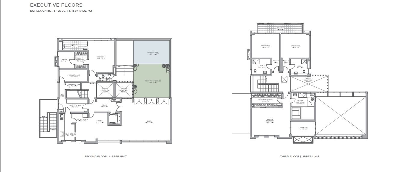 Floor plan of 4 BHK 6105 Sq. Ft. Ind Floor in Tata Primanti-Executive Floors, Gurgaon