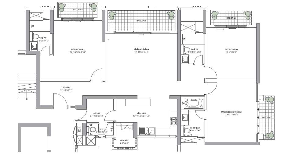 3 BHK 2550 Sq. Ft. Apartment in Tata Primanti Phase 2