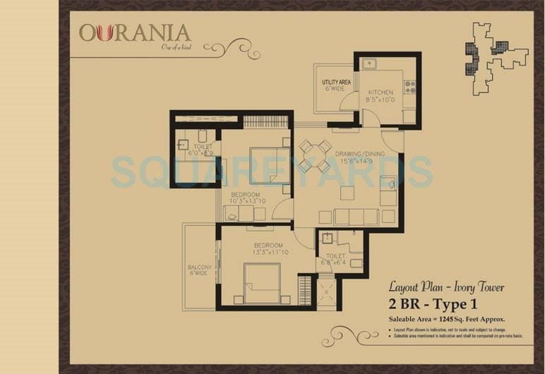 Other, tdi-ourania 2 Bedroom 1245 Sq.Ft. Apartment In Sector 53 Gurgaon 9121725