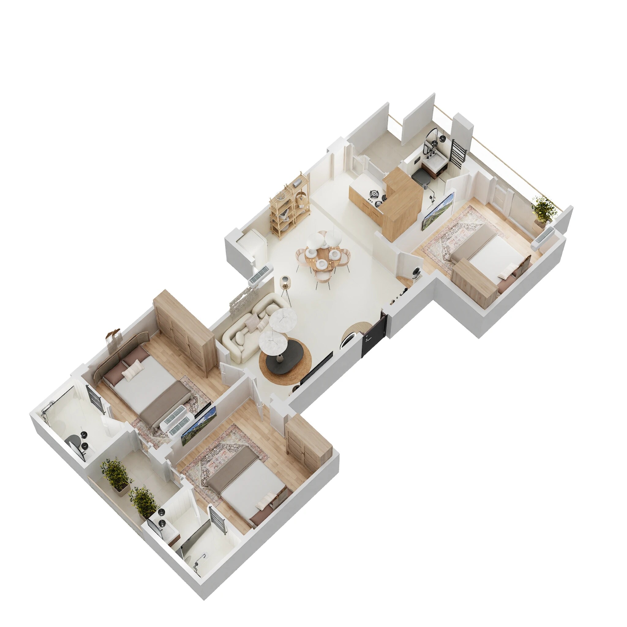 Floor plan of 3 BHK 1185 Sq. Ft. Ind Floor in Terra Elegance Independent Floors, Gurgaon