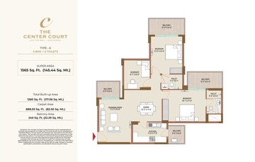  3 BHK Apartment at The Center Court, Sector 88a – for Sale