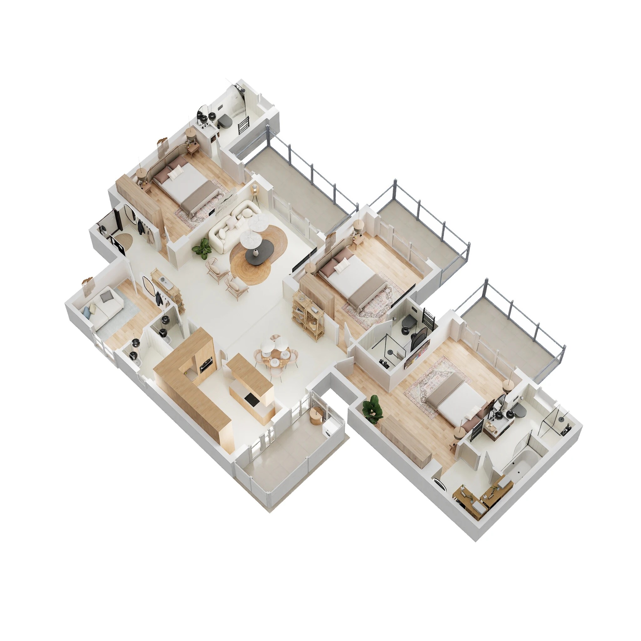 Floor plan of 3 BHK 2175 Sq. Ft. Apartment in The Center Court, Gurgaon