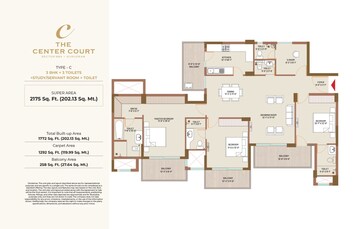  3 BHK Apartment at The Center Court, Sector 88a – for Sale