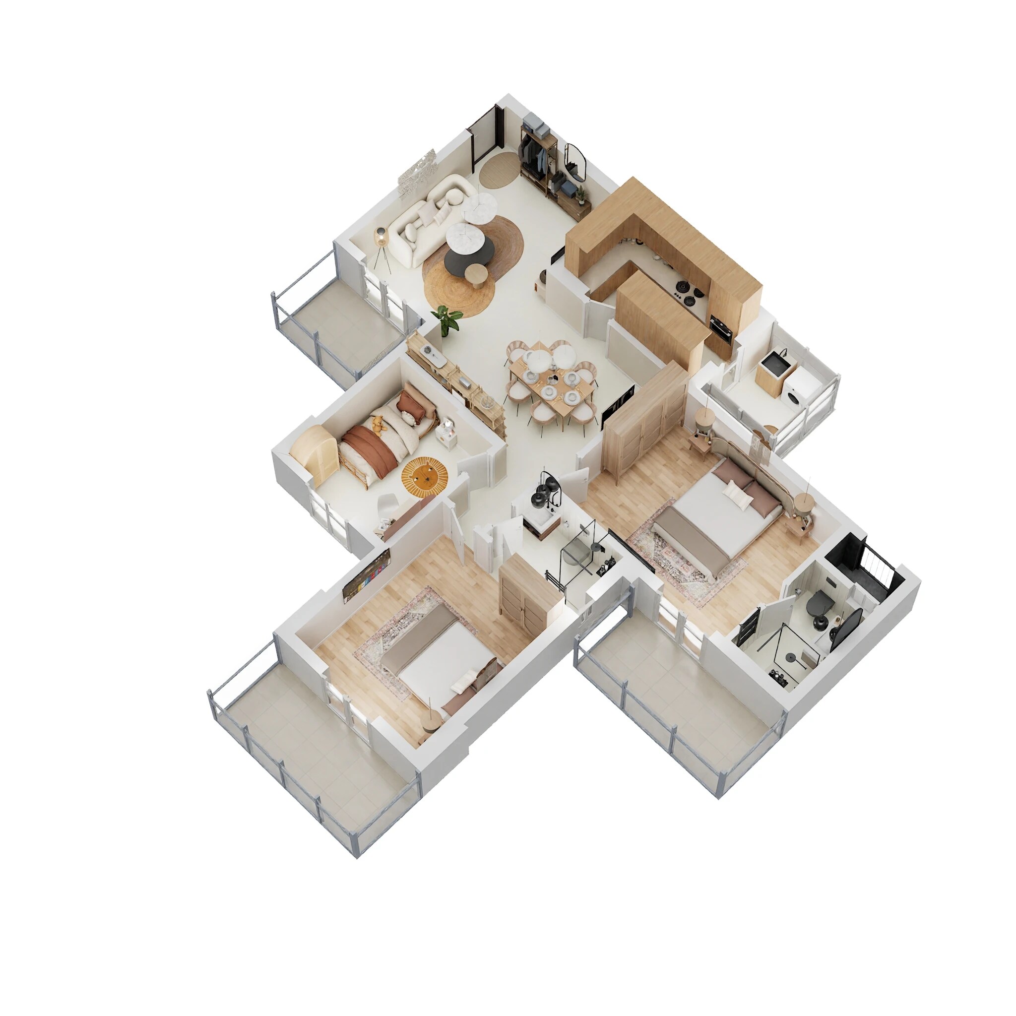 Floor plan of 2 BHK 1565 Sq. Ft. Apartment in The Center Court Sports Residences, Gurgaon