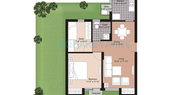 the residences uniworld resorts apartment 1bhk st 825sqft 1