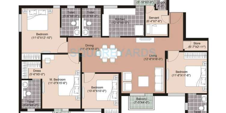the residences uniworld resorts apartment 4bhk sq 1870sqft 2