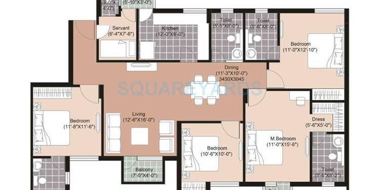 the residences uniworld resorts apartment 4bhk sq1850sqft 1