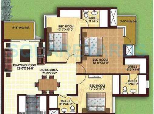 today canary greens apartment 3bhk 1640sqft 1