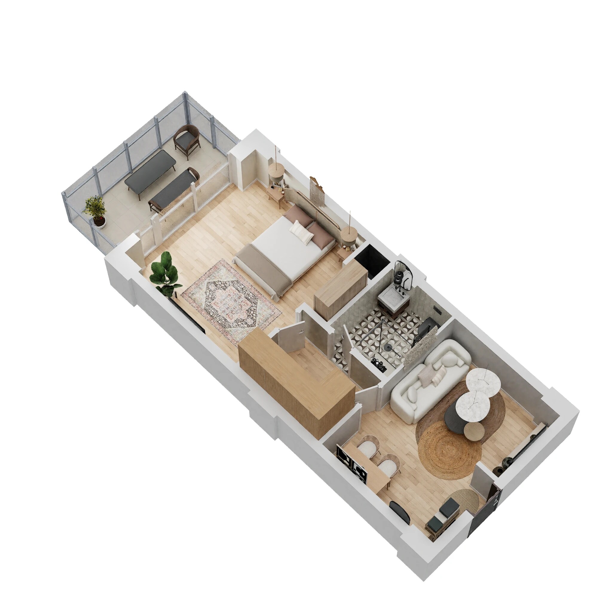 Floor plan of 821 Sq. Ft. Studio in Trehan Iris Broadway, Gurgaon