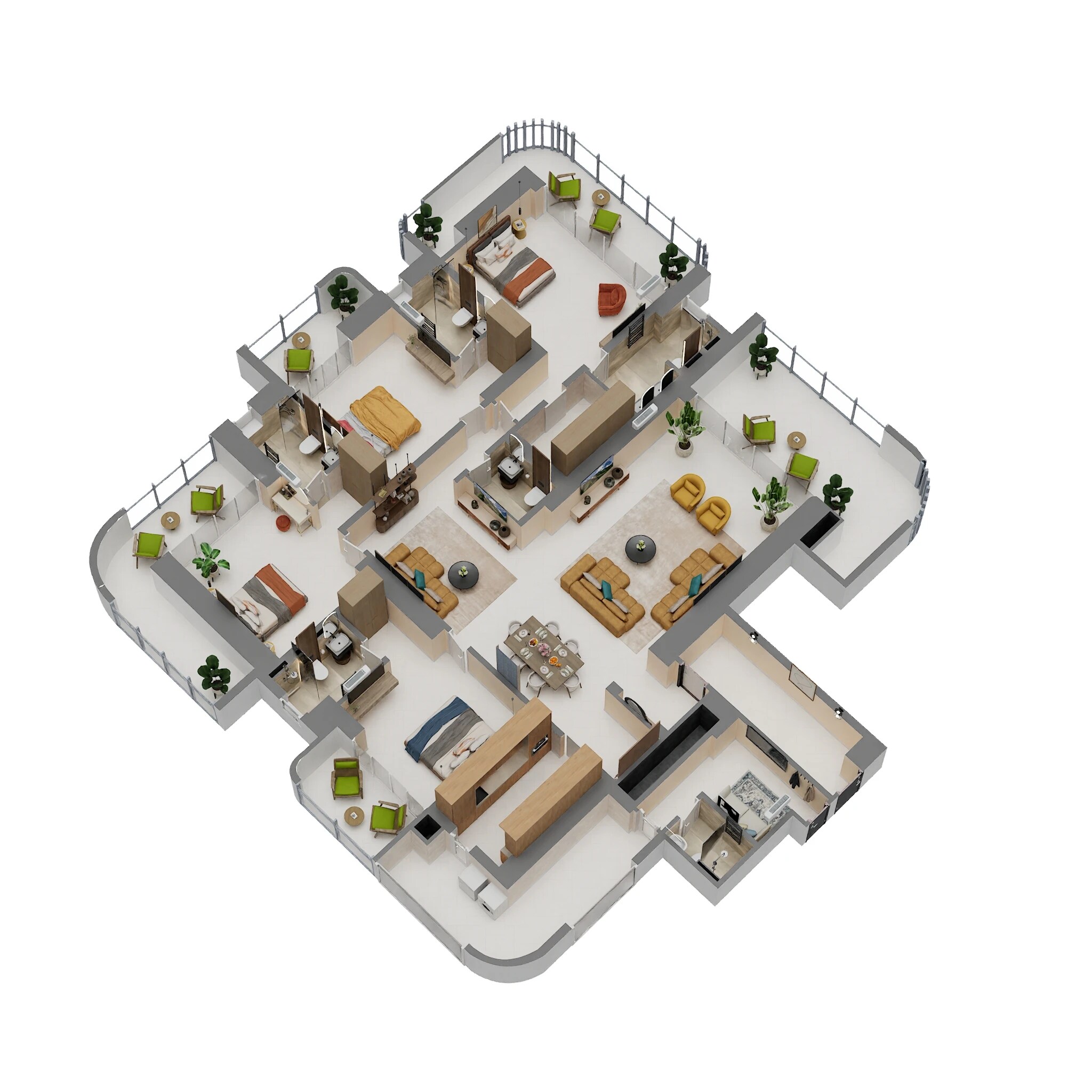 Floor plan of 4 BHK 4150 Sq. Ft. Apartment in Trehan Iris Omara, Gurgaon