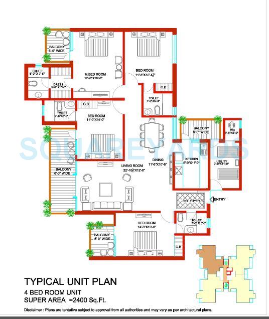 Other, tulip-ivory 4 Bedroom 2400 Sq.Ft. Apartment In Sector 70 Gurgaon 4040029