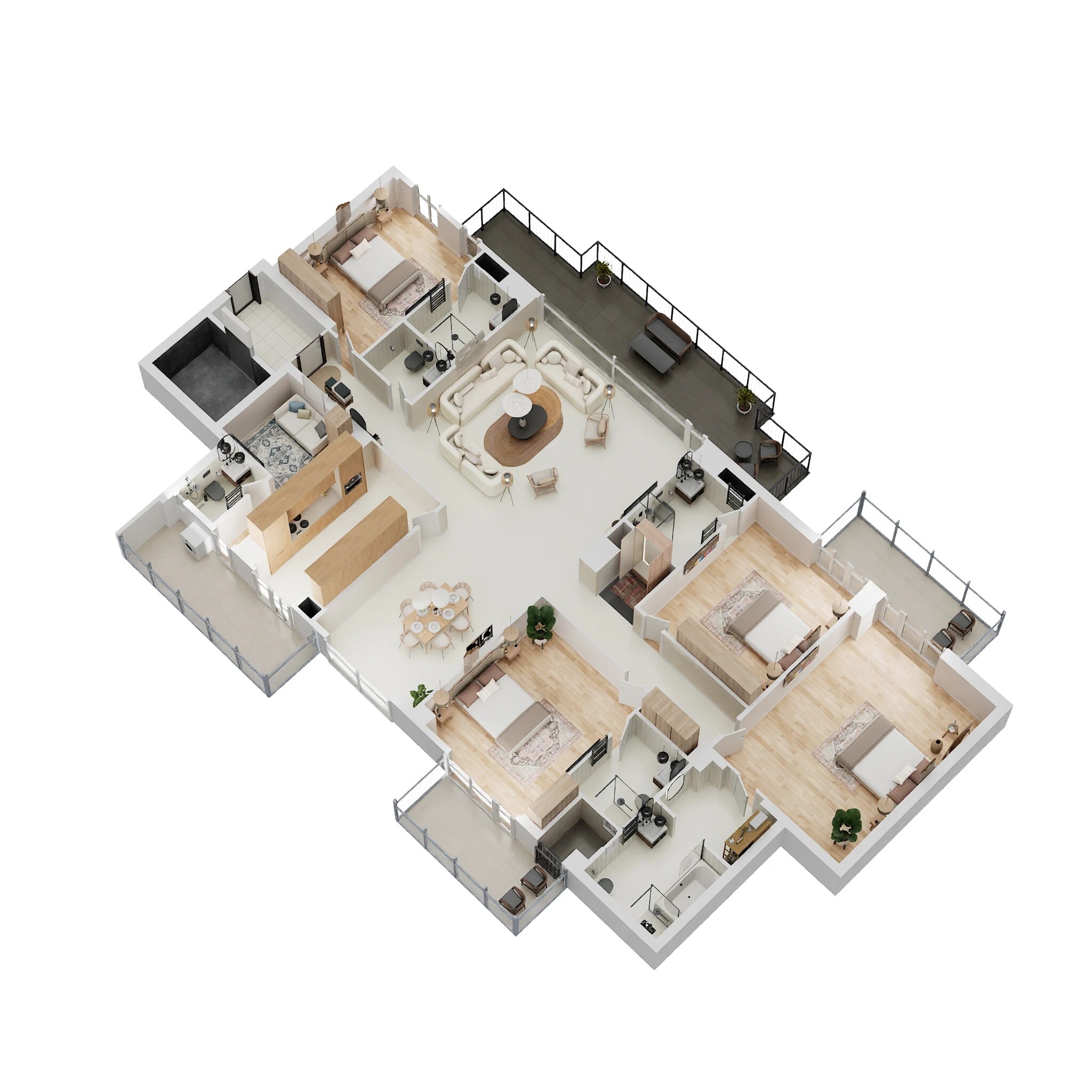 Floor plan of 4 BHK 3684 Sq. Ft. Apartment in Tulip Monsella, Gurgaon