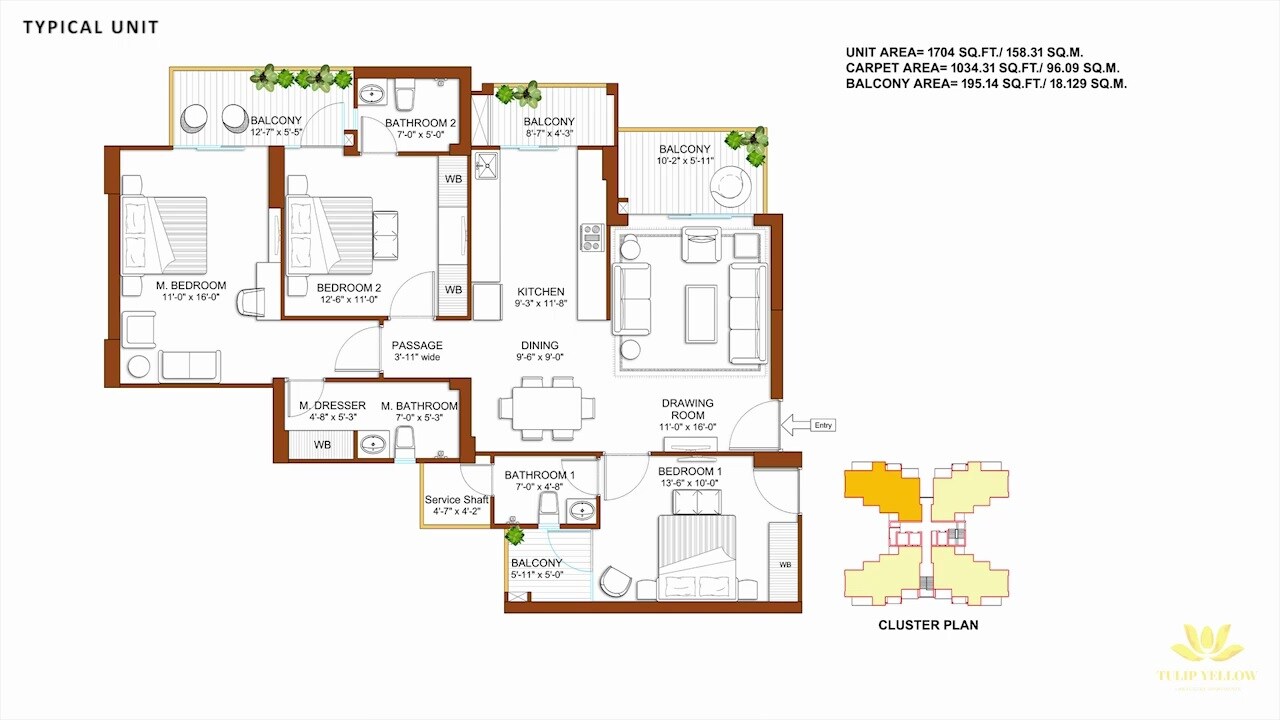  3 BHK Apartment at Tulip Yellow, Sector 69 – for Sale