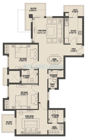  3 BHK Apartment at Umang Monsoon Breeze Phase I, Sector 78 – for Rent