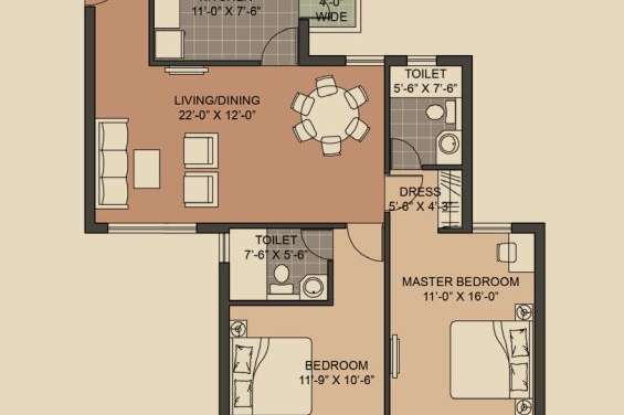 unitech crestview apartments apartment 2 bhk 1216sqft 20205914155932