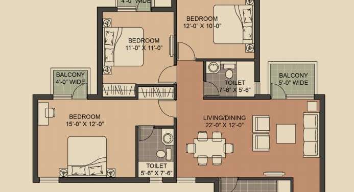 unitech crestview apartments apartment 3 bhk 1402sqft 20205814155845