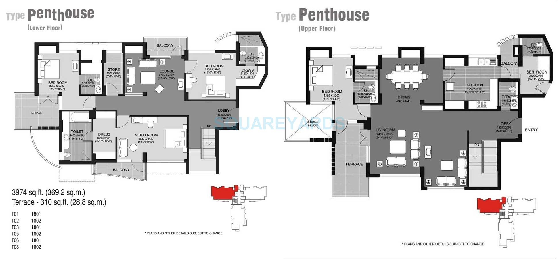 4 BHK 3974 Sq. Ft. Penthouse