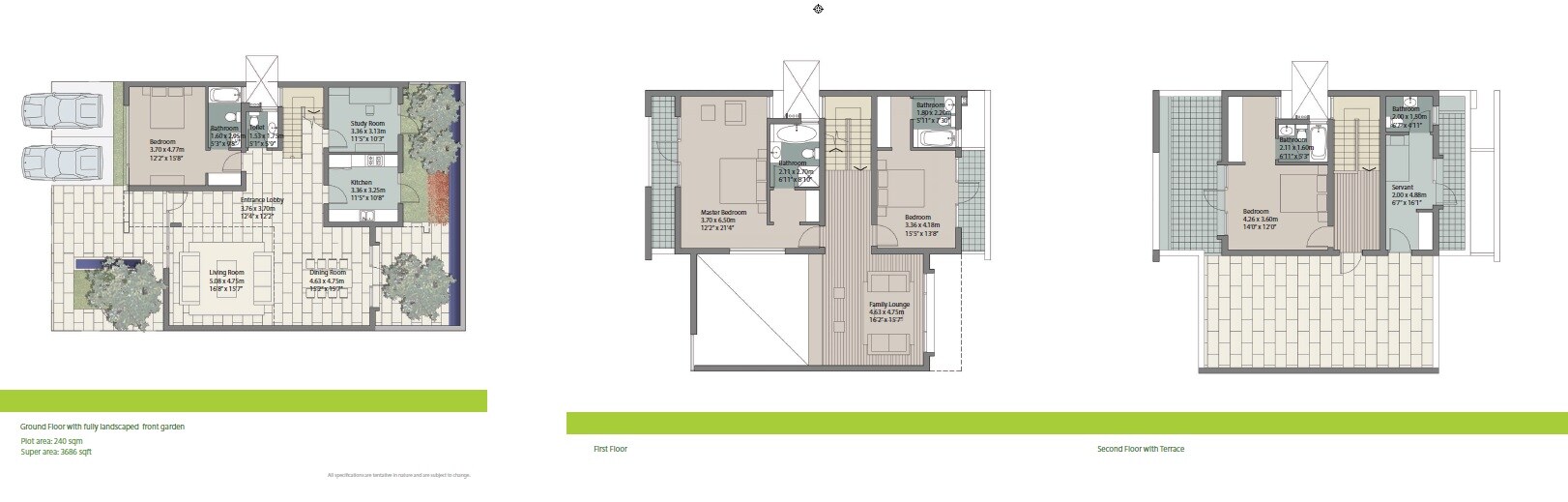 Floor plan of 4 BHK 3686 Sq. Ft. Villa in Unitech Espace Nirvana Country, Gurgaon