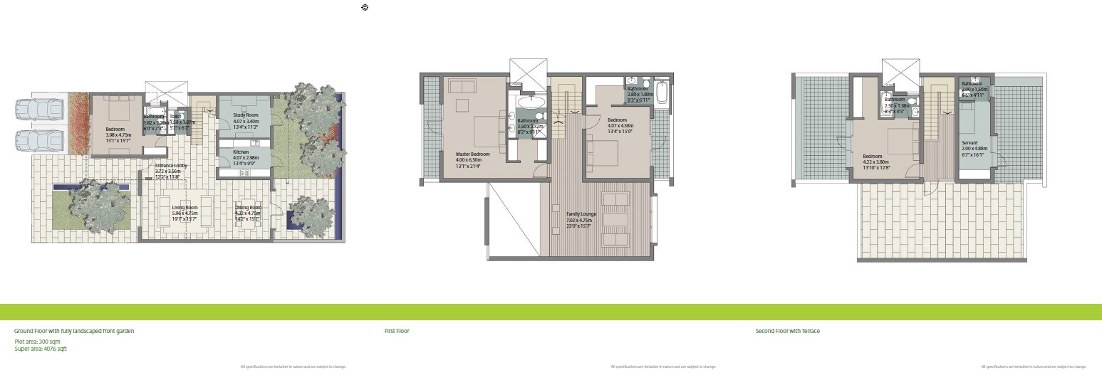 Floor plan of 5 BHK 4076 Sq. Ft. Villa in Unitech Espace Nirvana Country, Gurgaon