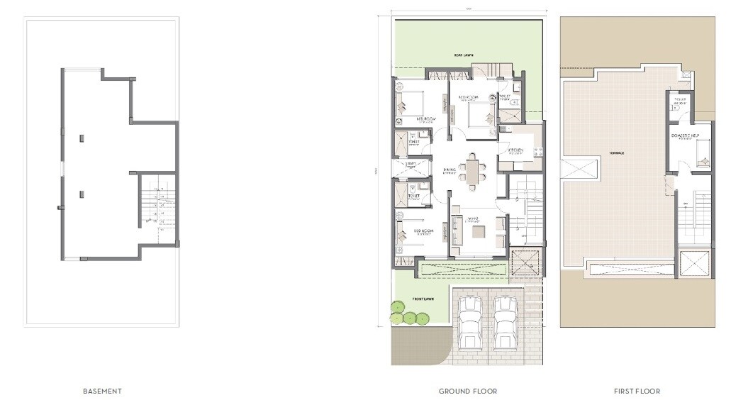 Floor plan of 2 BHK 1652 Sq. Ft. Villa in Unitech Espace Premiere Villas, Gurgaon